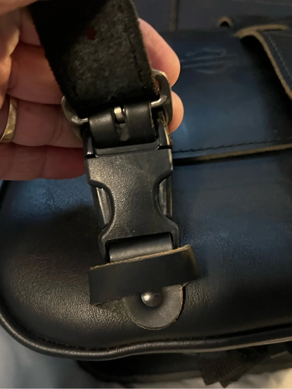 Genuine HD Sissy Bar Travel Bag Luggage Backrest. Black Bar & Shield.